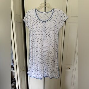 Blue and White Women's Nightgown